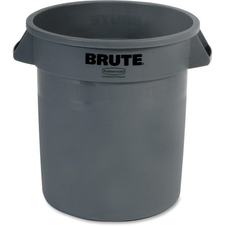 RUBBERMAID COMMERCIAL 10 gal Round Brute 10-Gallon Vented Containers, Gray, Plastic RCP261000GYCT